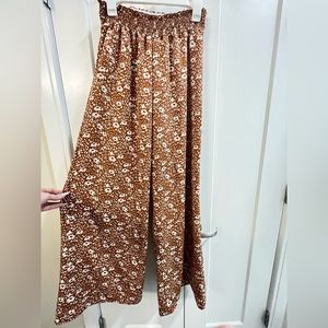 Lulu’s Floral Print Palazzo Pants Burnt Orange